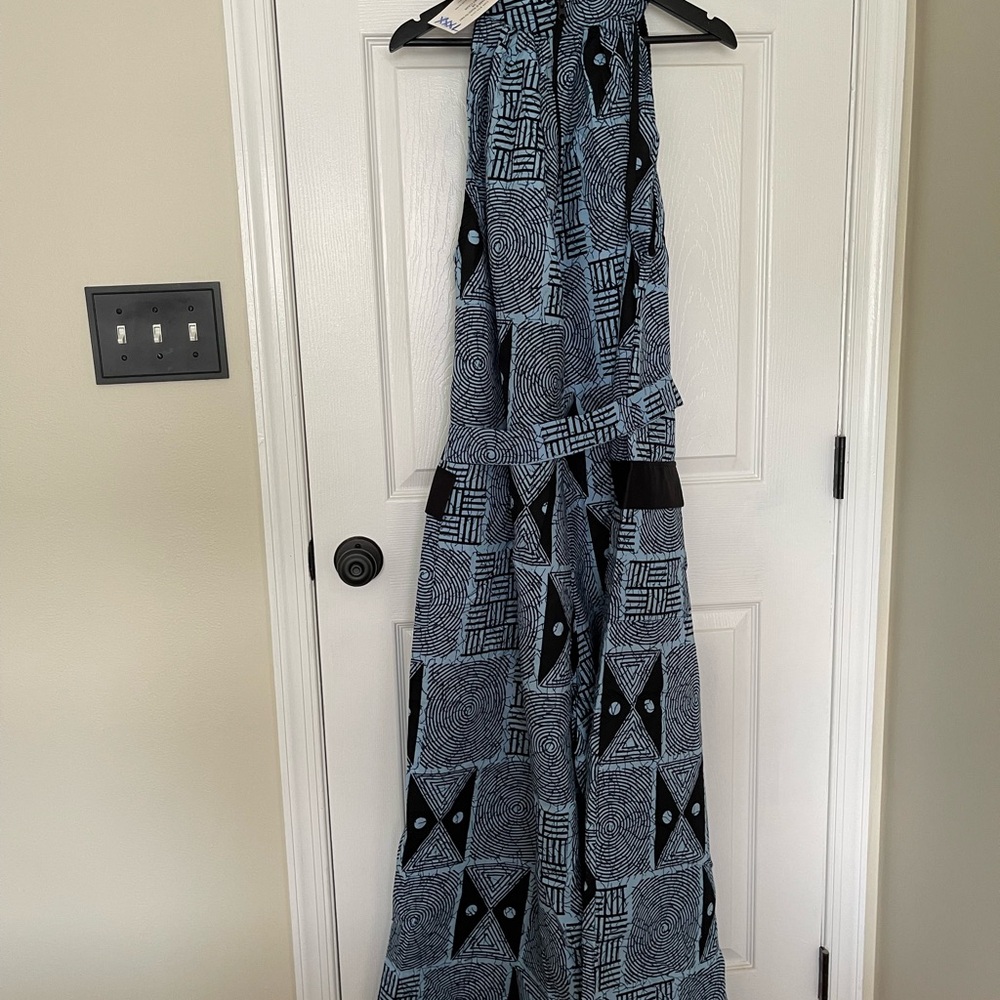 Stylish Black and Gray Wide Leg Jumpsuit - Picture 3 of 4